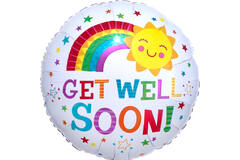 Foil Balloon – "GET WELL SOON!" – Happy Sun – 45 cm